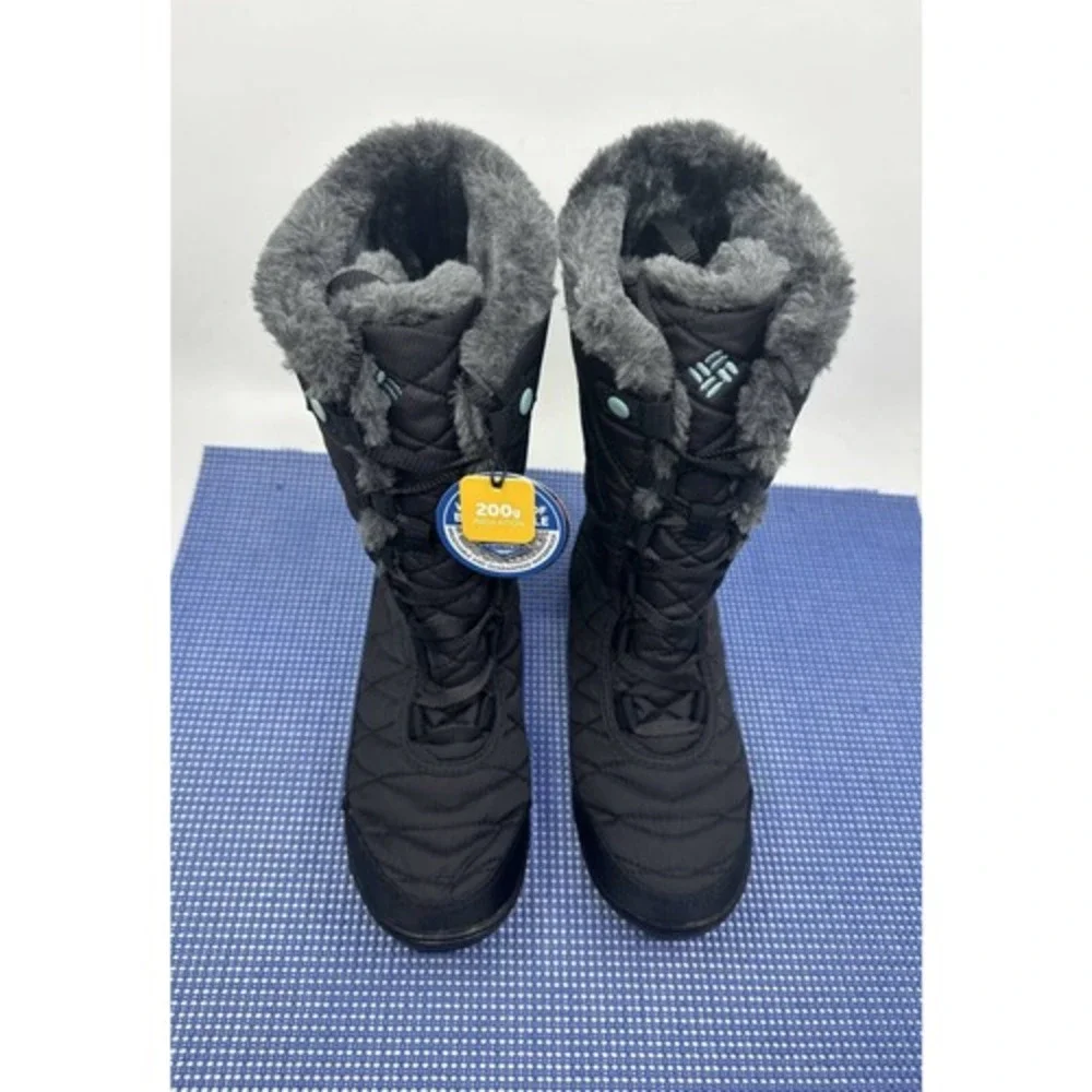 Columbia Minx Mid III Winter Boot Women SZ.4 Black New Waterproof Insulated 200g